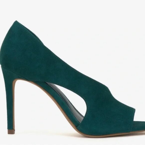 VINCE CAMUTO Alinton Half d'Orsay High Heel Sandal  in Mythic Teal Size 10 NWT - Picture 1 of 14
